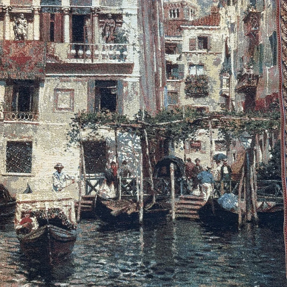 Vintage Venetian Canal Tapestry Wall Art (purchased in Italy)
